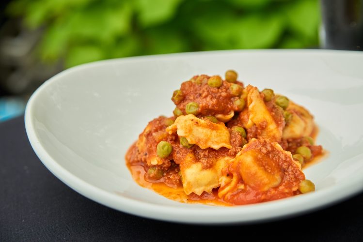 Kid Tortellini Bolognese with Peas
